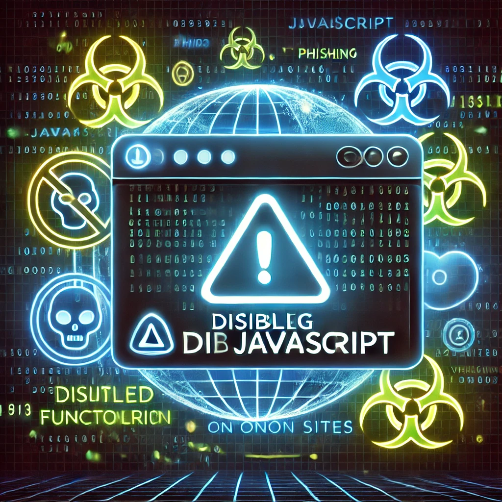 What are the risks of disabling JavaScript on onion sites?