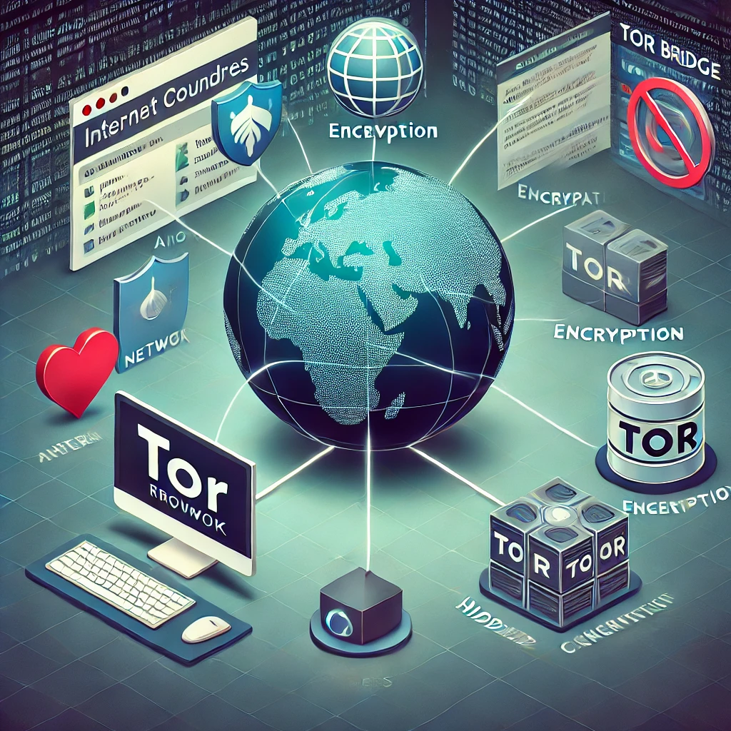 What is the role of bridges in accessing Tor in restrictive countries?